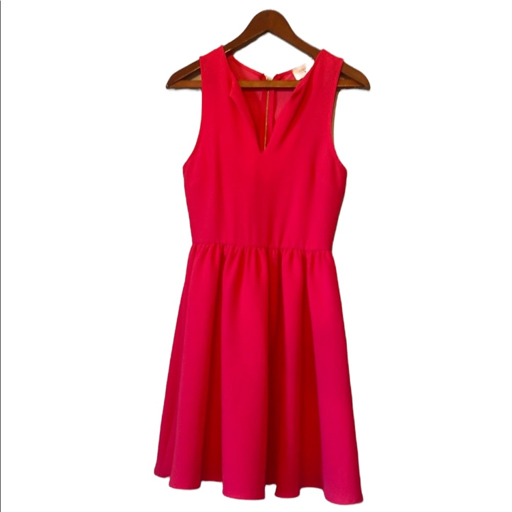 Everly Brand Sleeveless Hot Pink Flair Dress